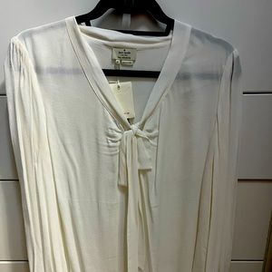 Brand NEW with tags! Kate Spade tie front cream blouse